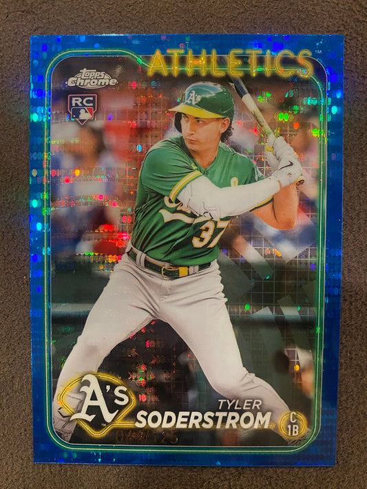 Tyler Soderstrom - 2024 Topps Chrome - Rookie Blue Parallel /125 - Athletics