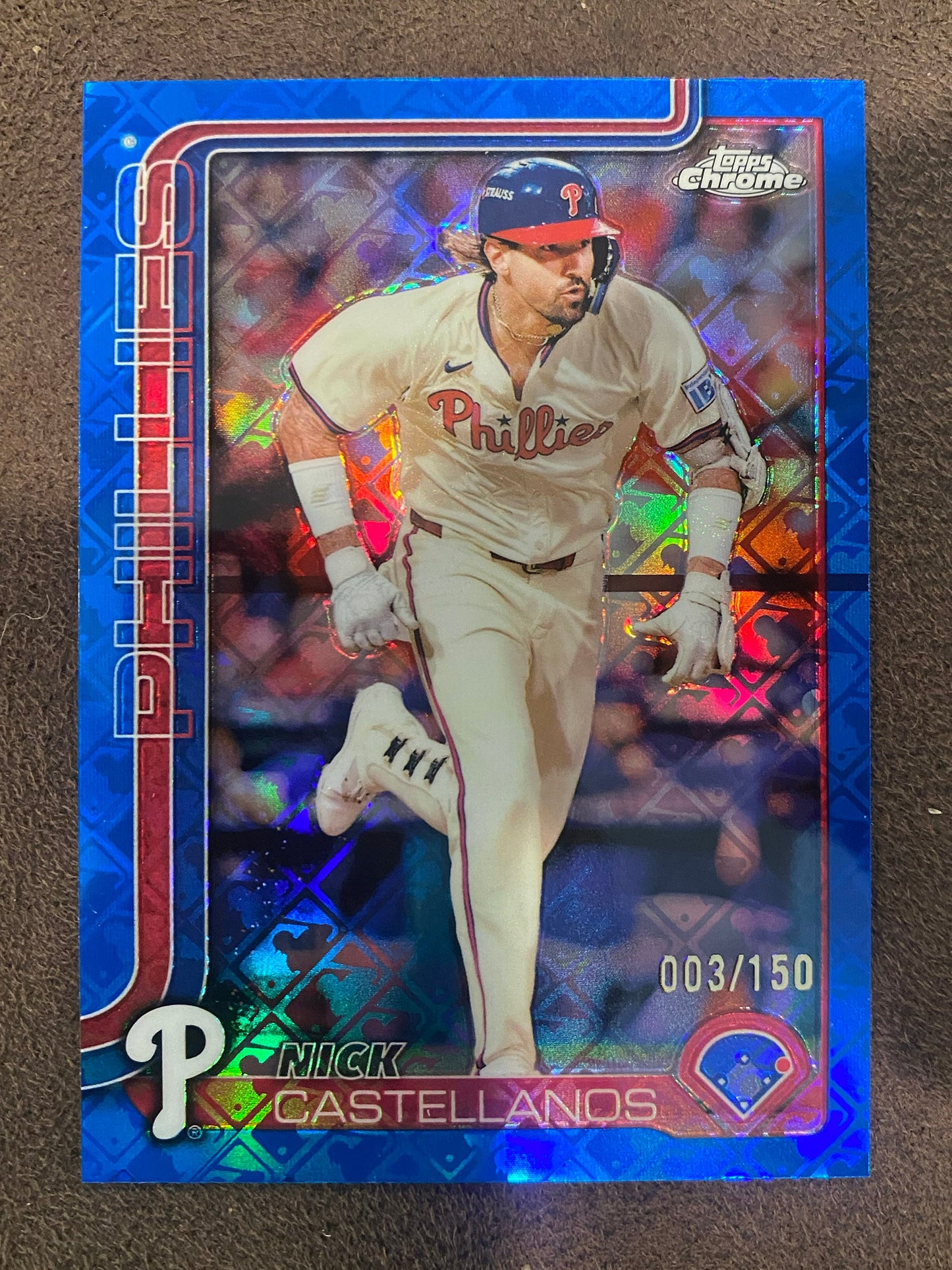 Nick Castellanos - 2025 Topps Chrome - Blue Logofractor /150 - Phillies