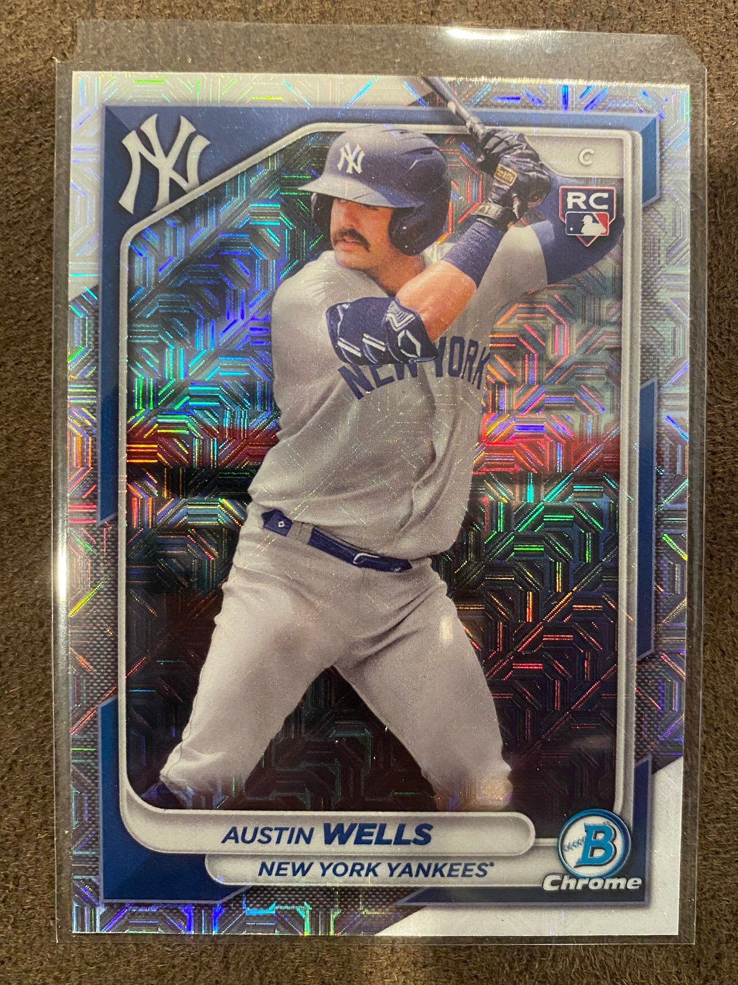 Austin Wells - 2024 Bowman Chrome - Mojo - Yankees