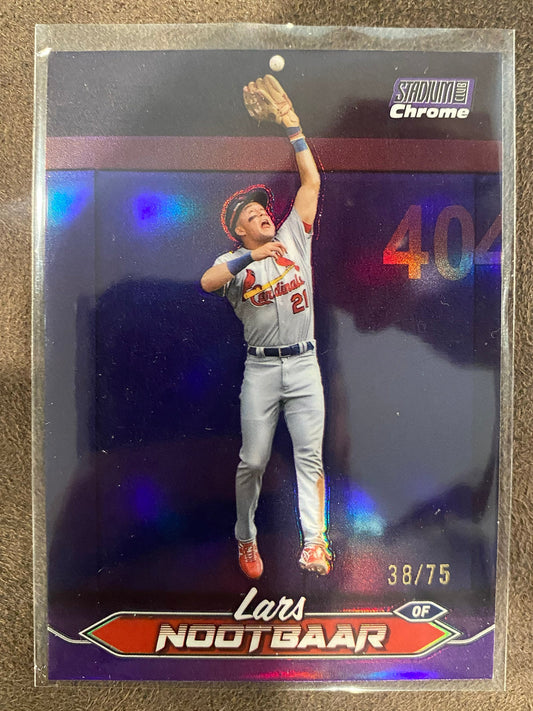 Lars Nootbar - 2024 Topps Stadium Club - Purple Chrome Refractor /75 - Cardinals