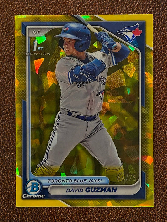 David Guzman - 2024 Bowman Chrome - 1st Sapphire /75 - Blue Jays