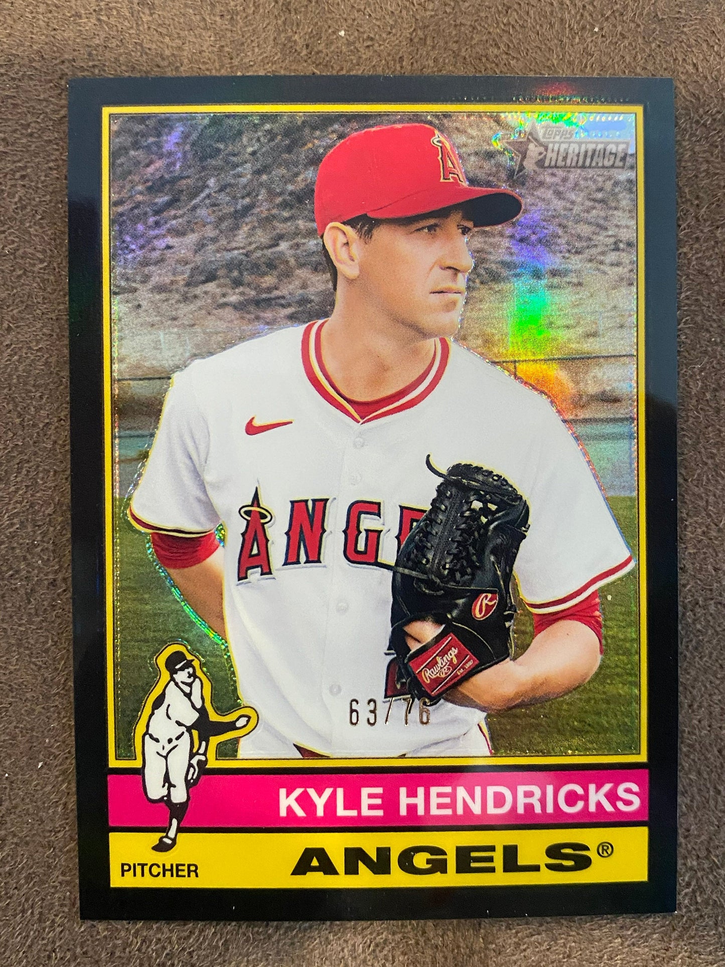 Kyle Hendricks - 2025 Topps Heritage High Number - Black Refractor /76 - Angels