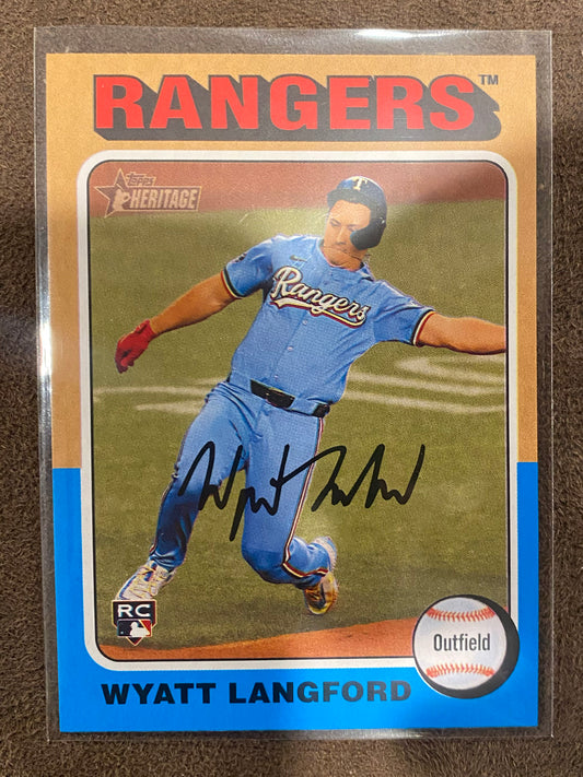 Wyatt Langford - 2024 Topps Heritage High Number - Image Variation Rookie - Rangers