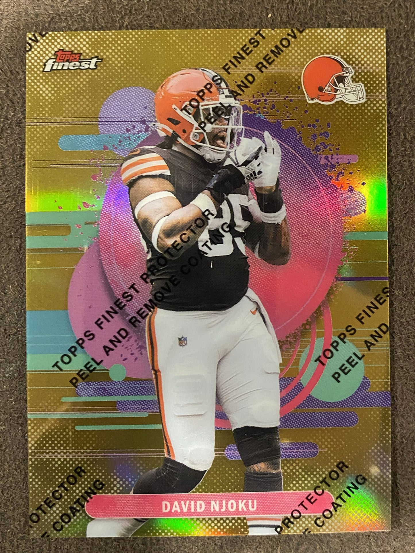David Njoku - 2025 Topps Finest - Uncommon GOLD w/ Coating /25 - Browns