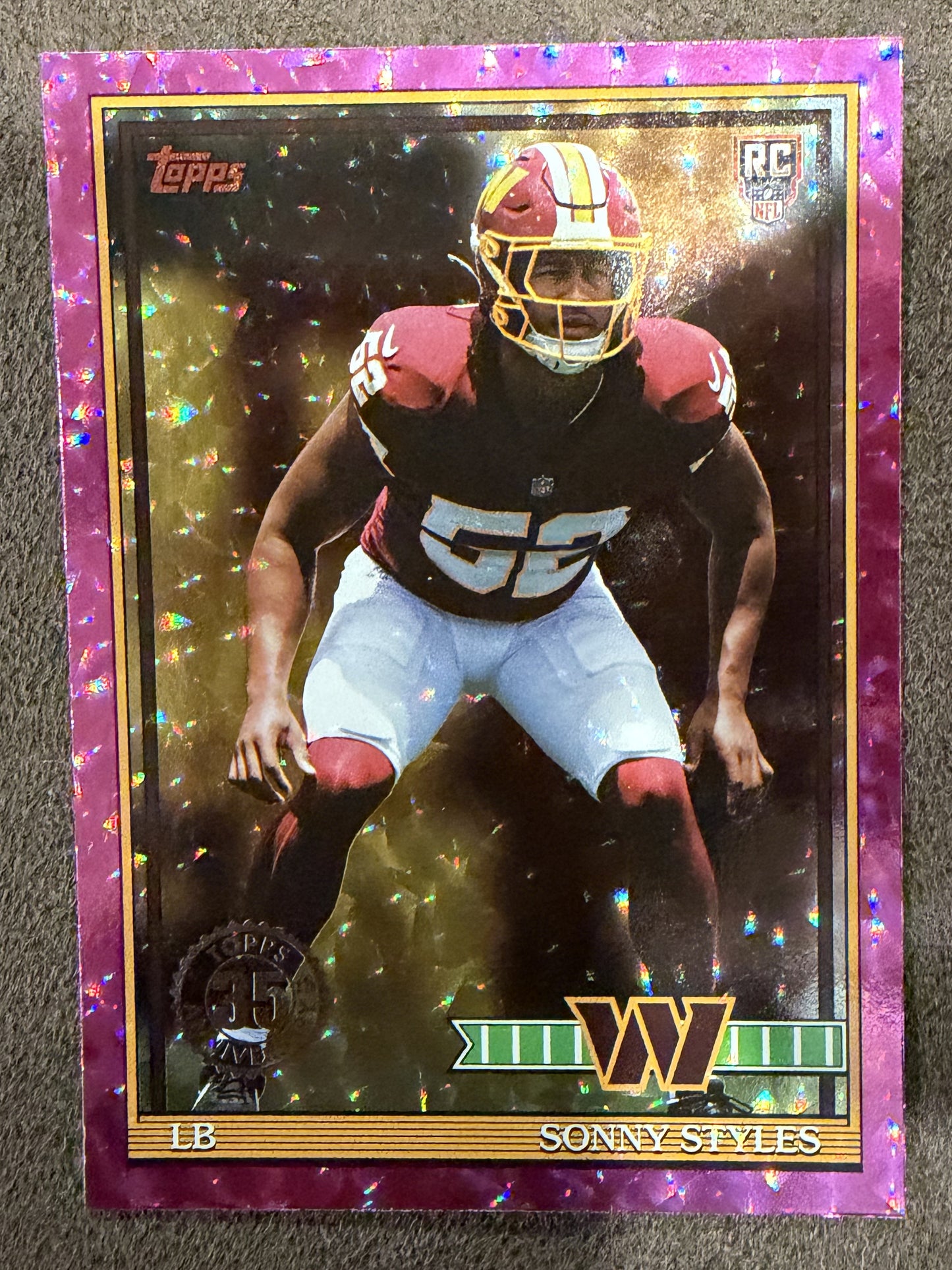 Sonny Styles - 2026 Topps Flagship - PINK Crackle 1991 Rookie - Commanders