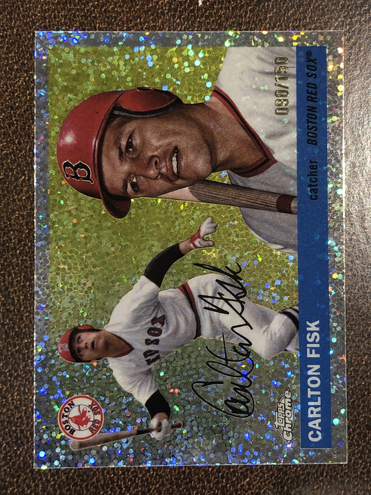 Carlton Fisk - 2025 Topps Chrome Platinum - Speckle /150 - Red Sox