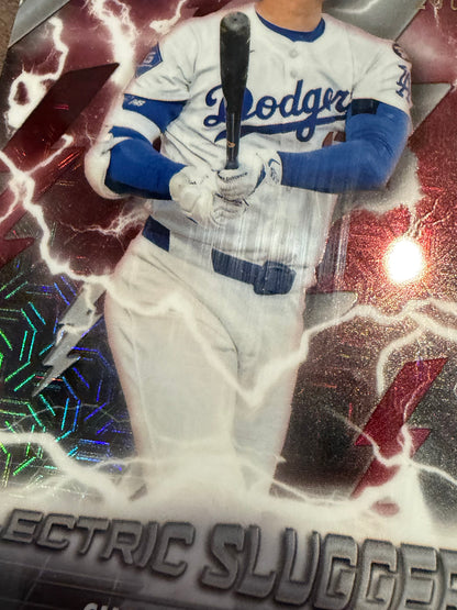 Shohei Ohtani - 2026 Bowman - BURGUNDY Electric Sluggers MOJO /275 (*Print Lines*) - Dodgers