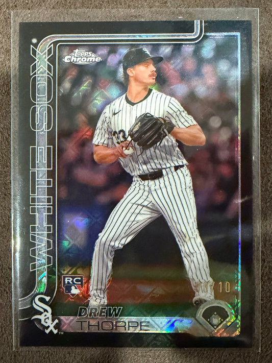 Drew Thorpe - 2025 Topps Chrome - BLACK Logofractor /10 - White Sox