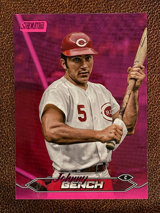 Johnny Bench - 2024 Topps Stadium Club - Pink Foil - Reds