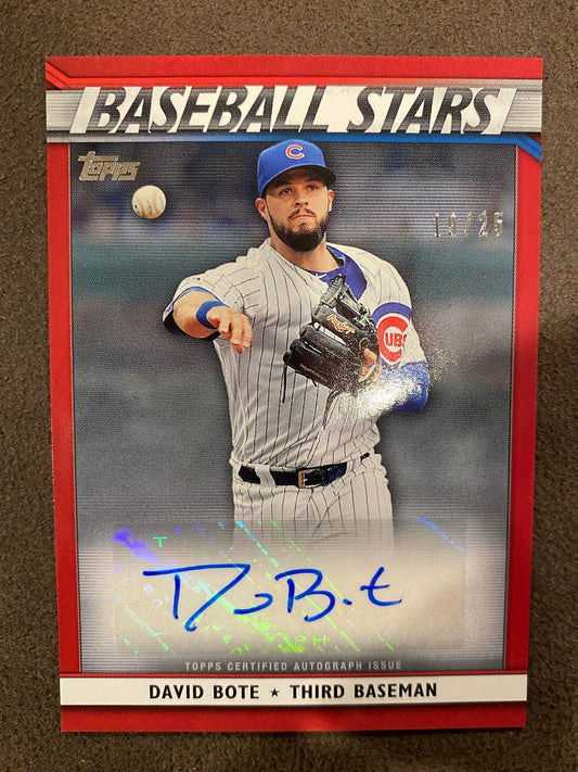 David Bote - 2020 Topps Update - Baseball Stars RED AUTO /25 - Cubs