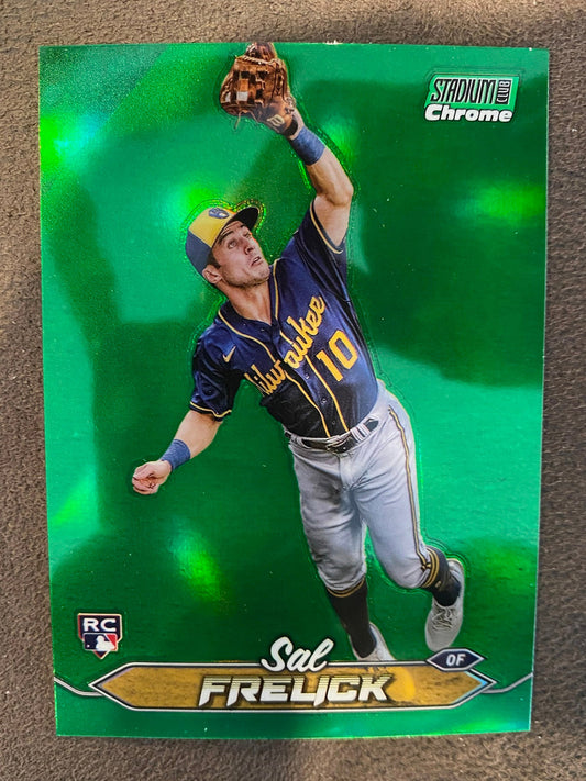 Sal Frelick - 2024 Topps Stadium Club - Green Chrome Refractor - Brewers