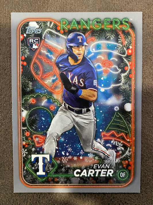 Evan Carter - 2024 Topps Holiday - Silver Glitter - Rangers