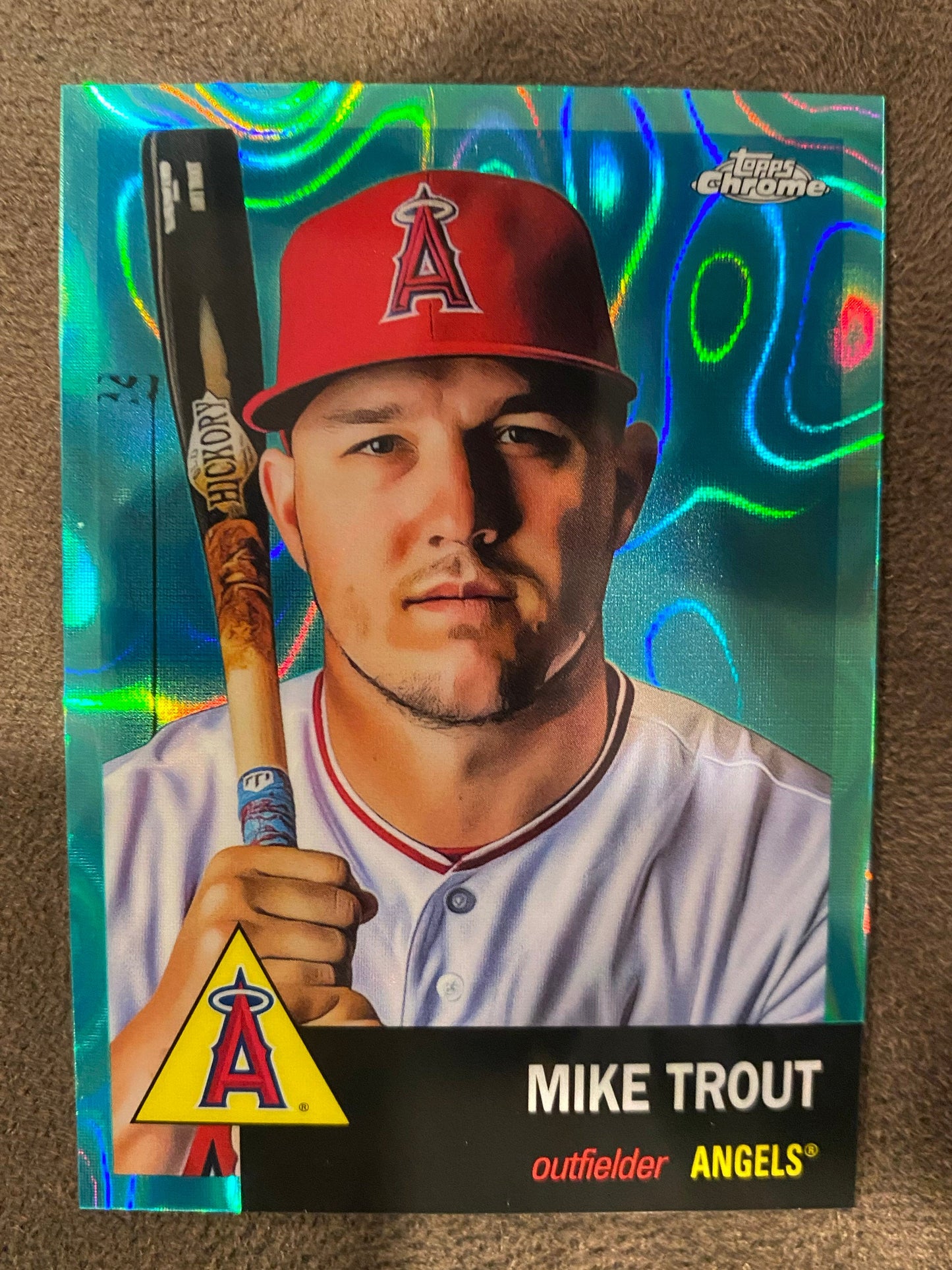 Mike Trout - 2022 Topps Chrome Platinum Anniversary - Aqua Raywave /299 - Angels