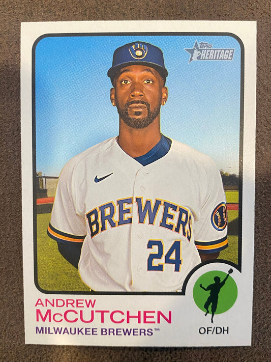 Andrew McCutchen - 2022 Topps Heritage High Number - Color Swap - Brewers