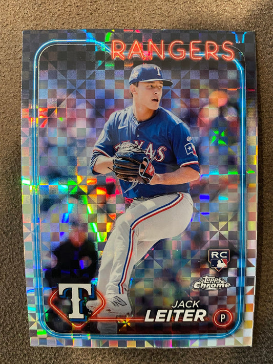 Jack Leiter - 2024 Topps Chrome - XFractor - Rangers