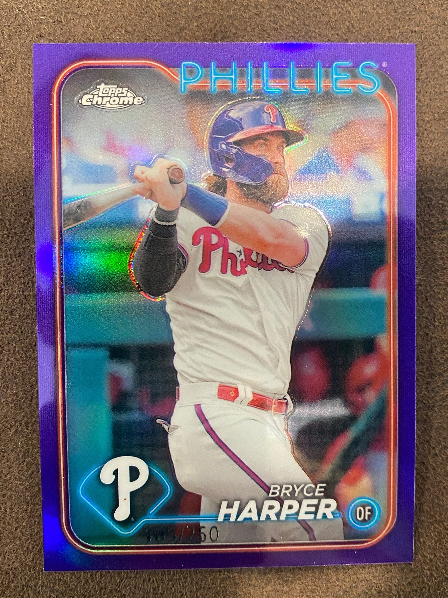 Bryce Harper - 2024 Topps Chrome - True Purple Refractor /250 - Phillies