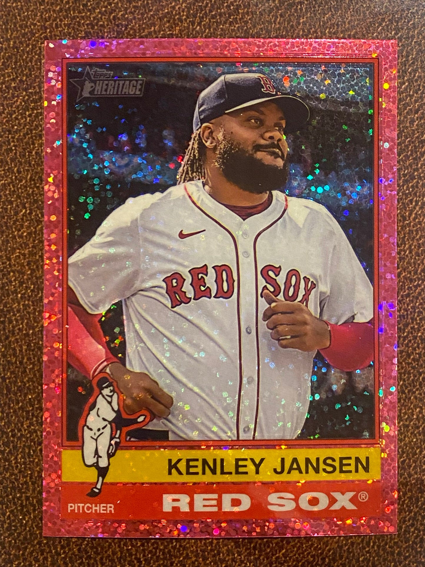 Kenley Jansen - 2025 Topps Heritage - Pink Sparkle - Red Sox