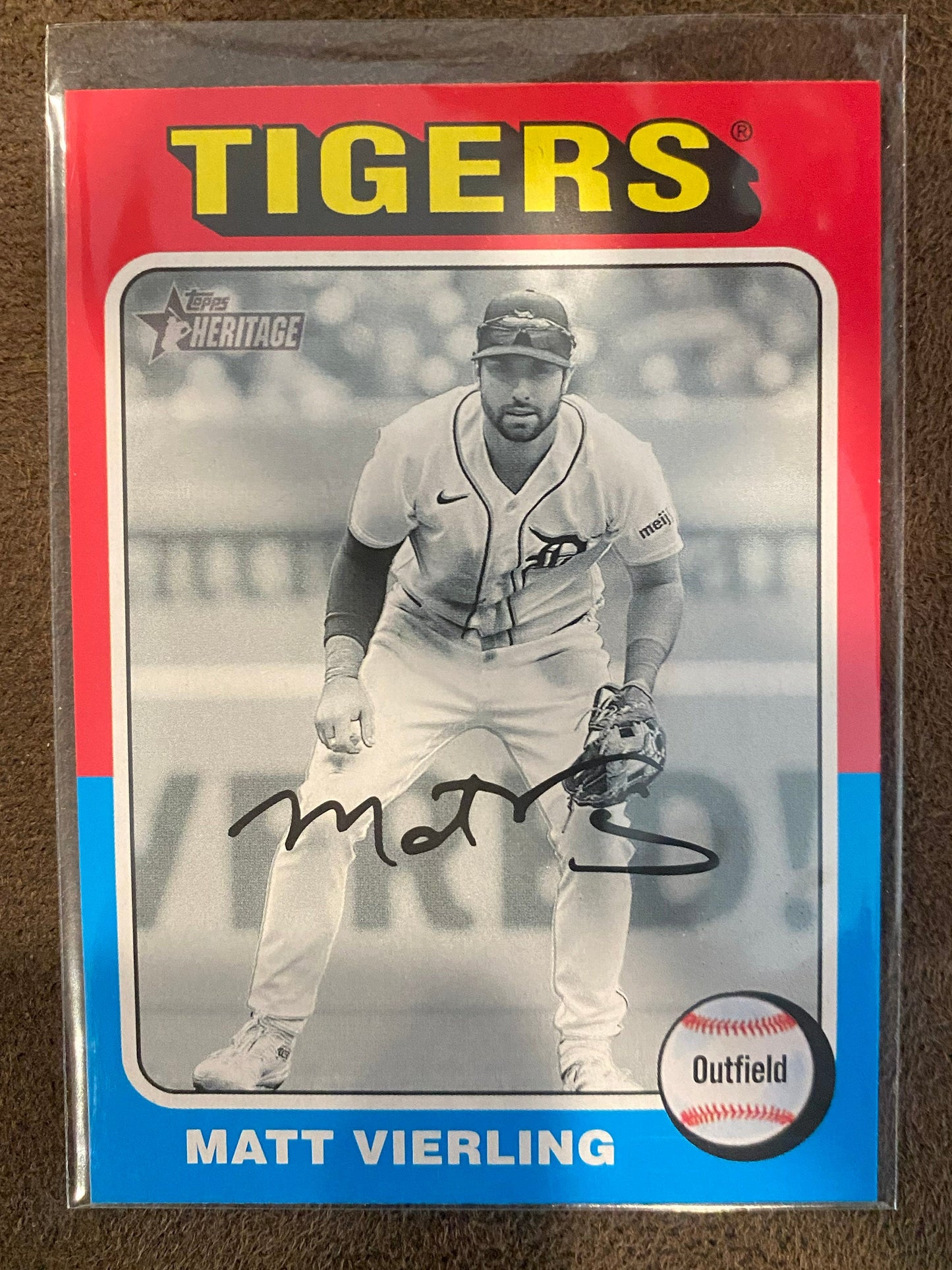 Matt Vierling - 2024 Topps Heritage High Number - Black and White Parallel - Tigers
