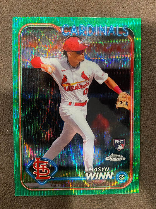 Masyn Winn - 2024 Topps Chrome - Green Wave Rookie /99 - Cardinals