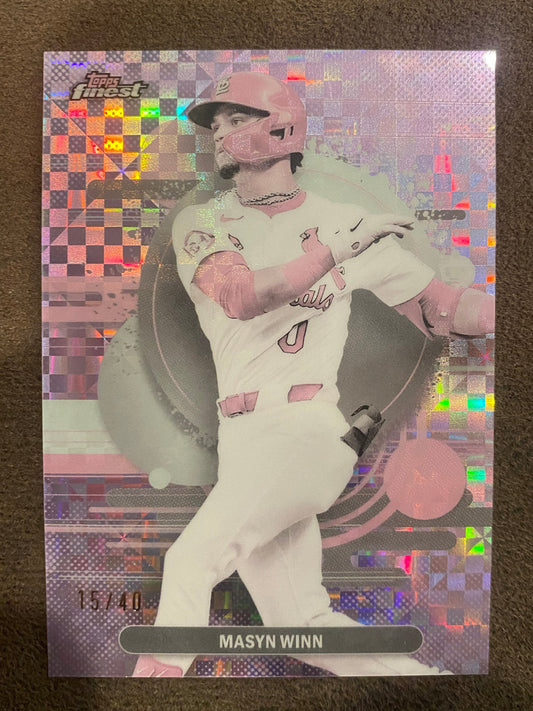 Masyn Winn - 2025 Topps Finest - Uncommon Pearl Checkerboard /40 - Cardinals