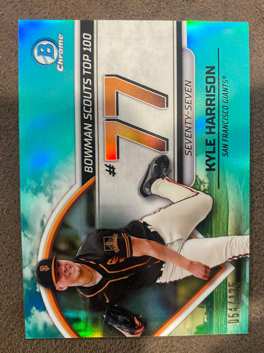 Kyle Harrison - 2023 Bowman - Scouts Topp 100 AQUA /125 - Giants
