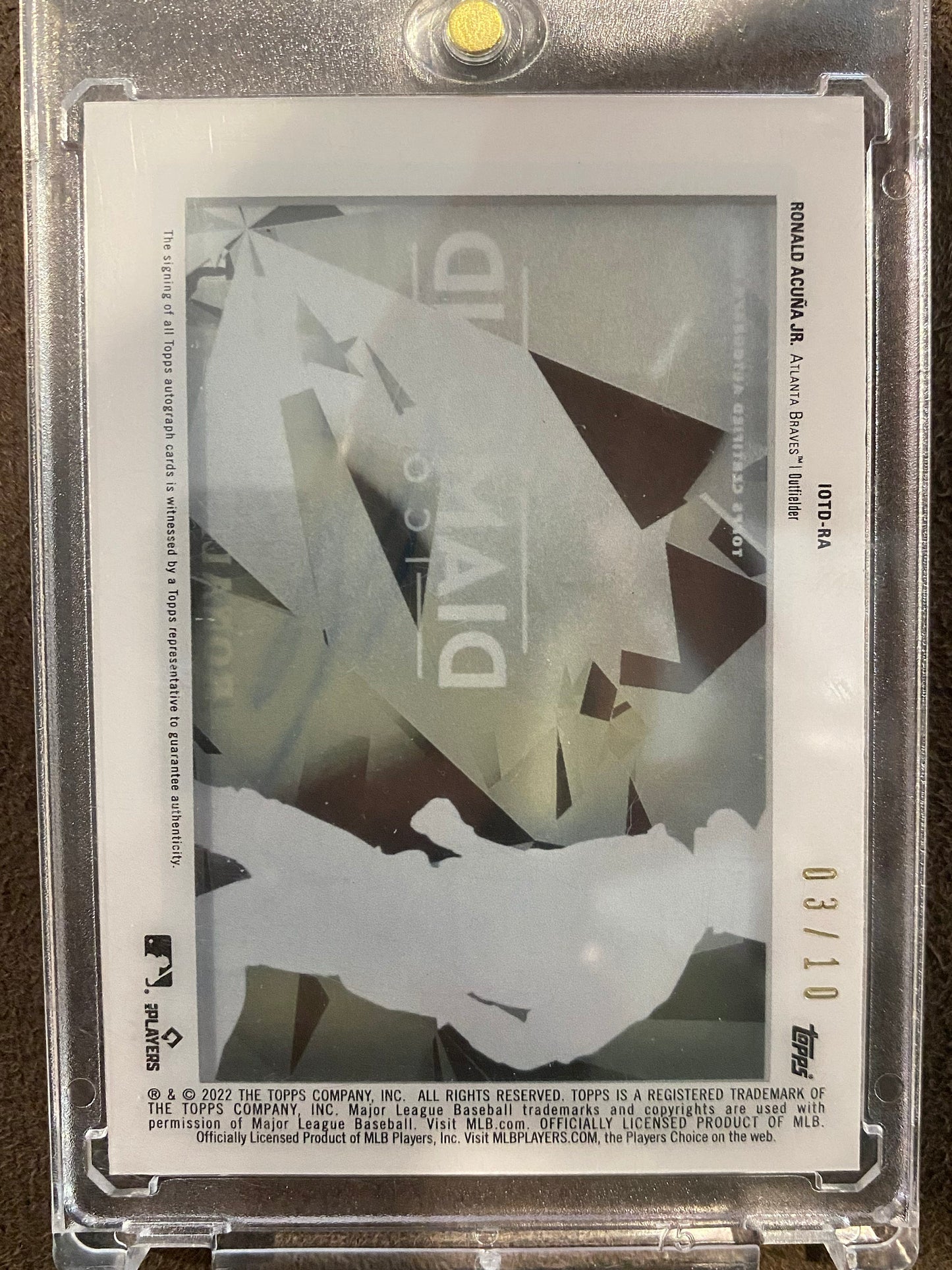 Ronald Acuna Jr. - 2022 Topps Diamond Icons - BLACK AUTO /10 - Braves
