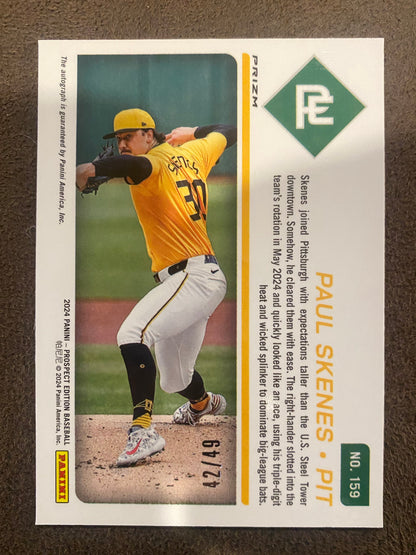 Paul Skenes - 2025 Panini Prospect - Purple Scope AUTO /49 - Pirates
