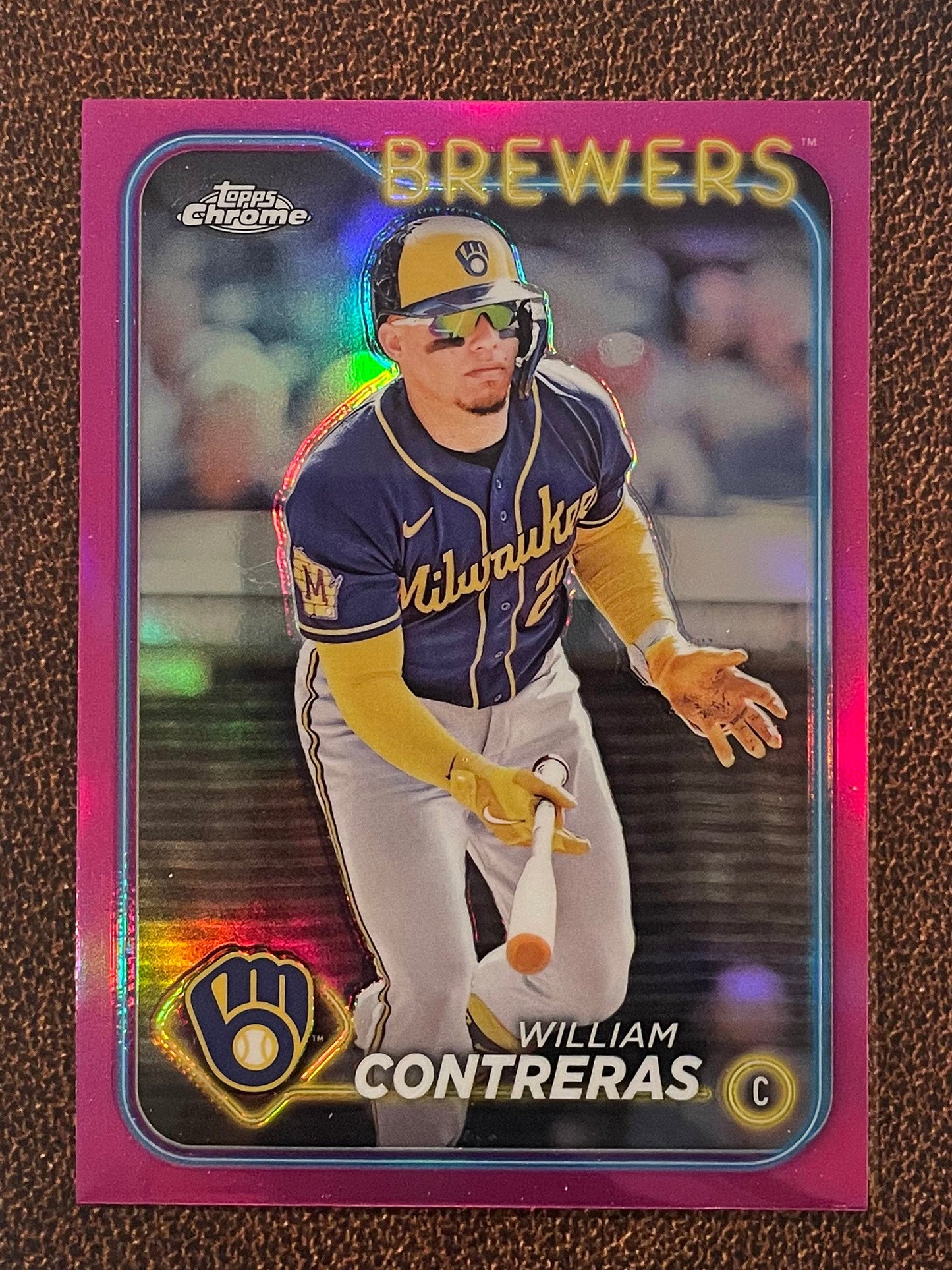 William Contreras - 2024 Topps Chrome - Pink Refractor - Brewers