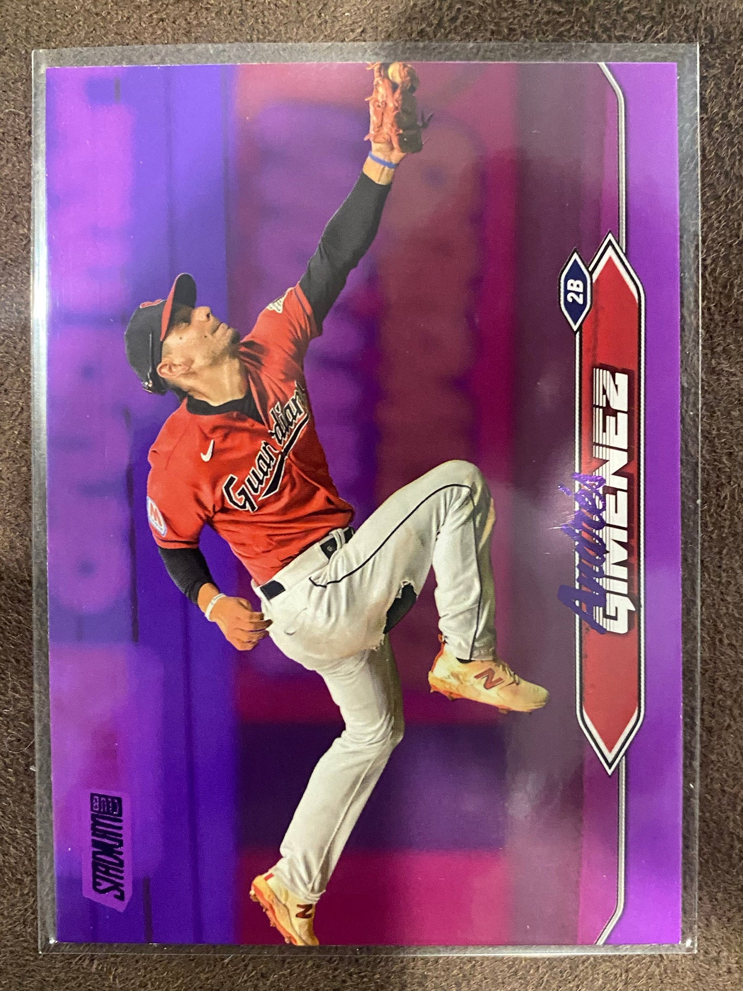 Andres Gimenez - 2024 Topps Stadium Club - Purple Foil /75 - Guardians