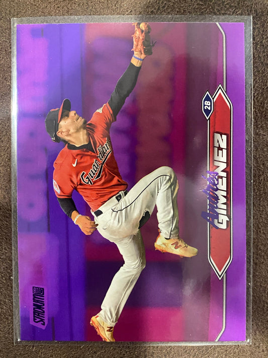 Andres Gimenez - 2024 Topps Stadium Club - Purple Foil /75 - Guardians
