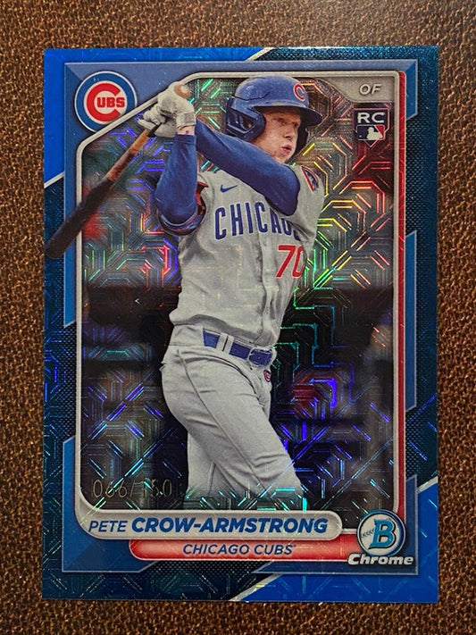 Pete Crow Armstrong - 2024 Bowman Chrome - Rookie Blue Mojo Refractor /150 - Cubs