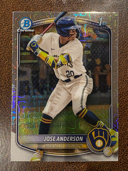 Jose Anderson - 2025 Bowman Chrome - 1st Mojo - Brewers