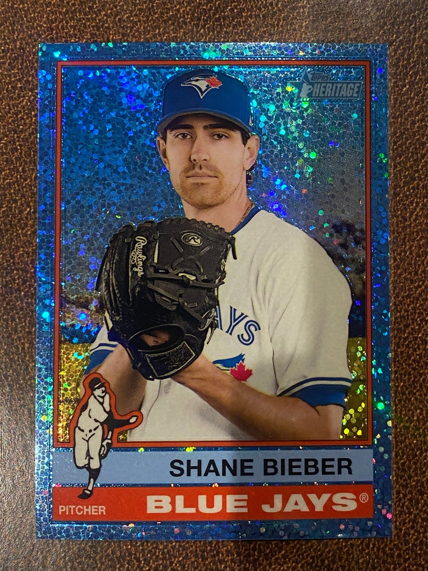 Shane Bieber - 2025 Topps Heritage High Number - Blue Sparkle - Blue Jays