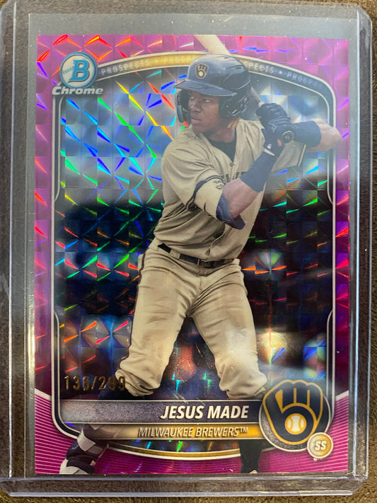Jesus Made - 2025 Bowman Chrome - Geometric Purple /299 - Brewers