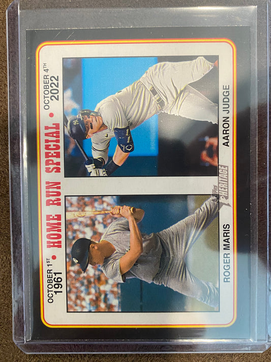 Roger Maris/Aaron Judge - 2023 Topps Heritage - BLACK Border SSP Home Run Special - Yankees