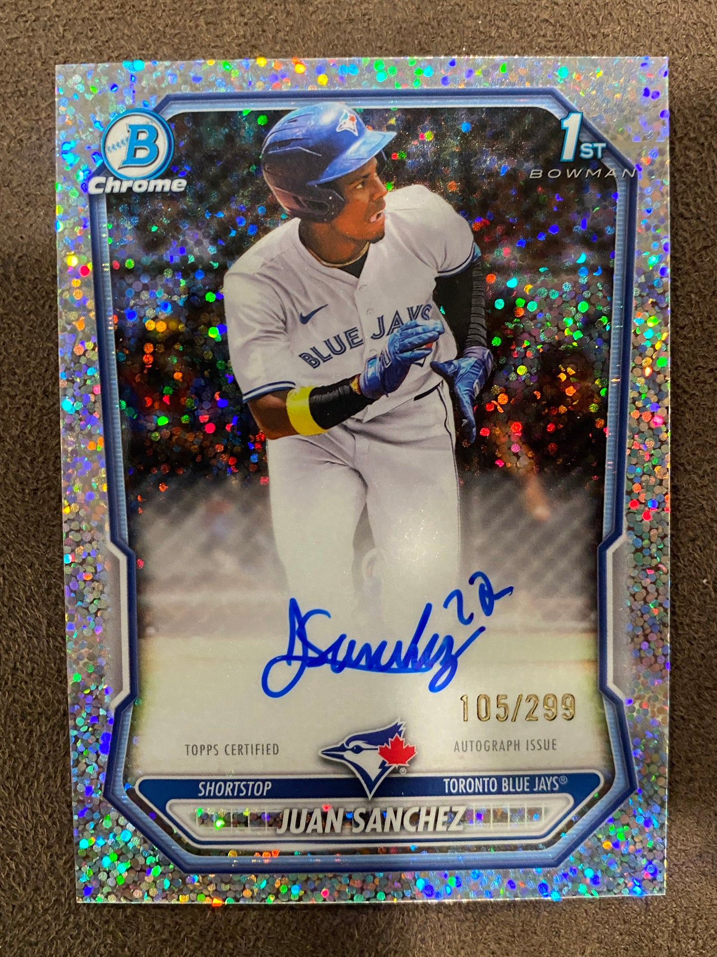 Juan Sanchez - 2026 Bowman - 1st Bowman Speckle AUTO /299 - Blue Jays