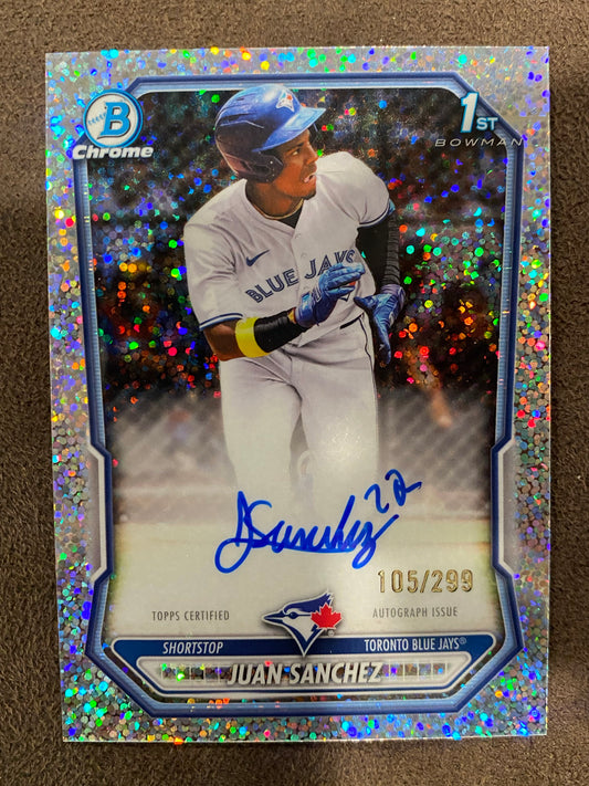 Juan Sanchez - 2026 Bowman - 1st Bowman Speckle AUTO /299 - Blue Jays