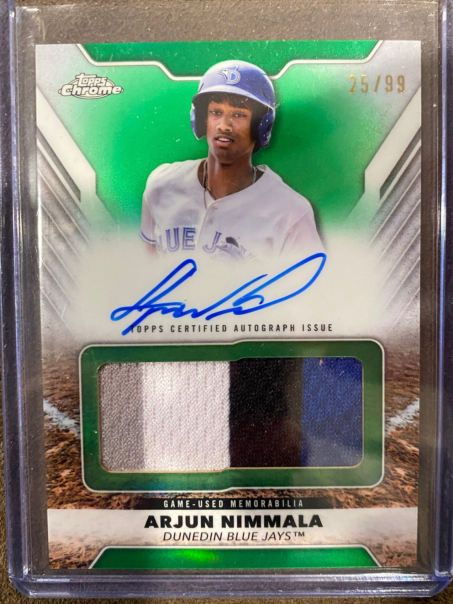 Arjun Nimmala - 2025 Topps Pro Debut - GREEN Patch AUTO /99 - Blue Jays