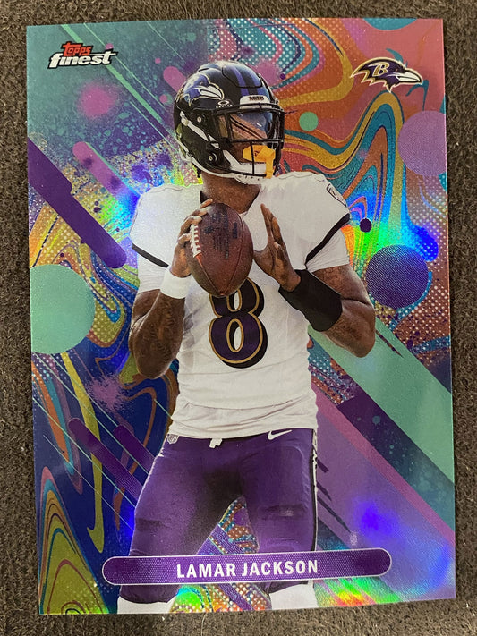 Lamar Jackson - 2025 Topps Finest - Oil Spill SSP - Ravens