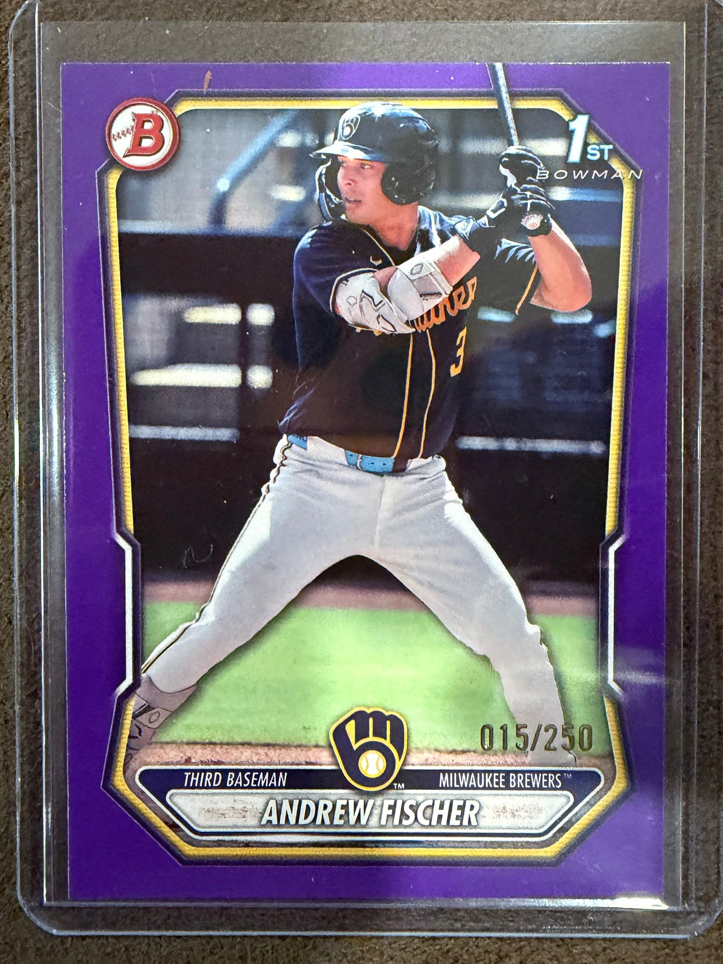 Andrew Fischer - 2026 Bowman - PURPLE 1st Paper /250 - Brewers