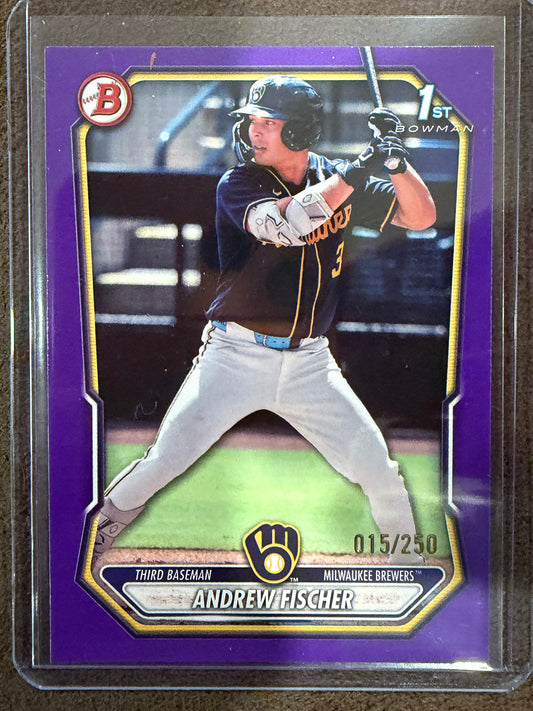 Andrew Fischer - 2026 Bowman - PURPLE 1st Paper /250 - Brewers
