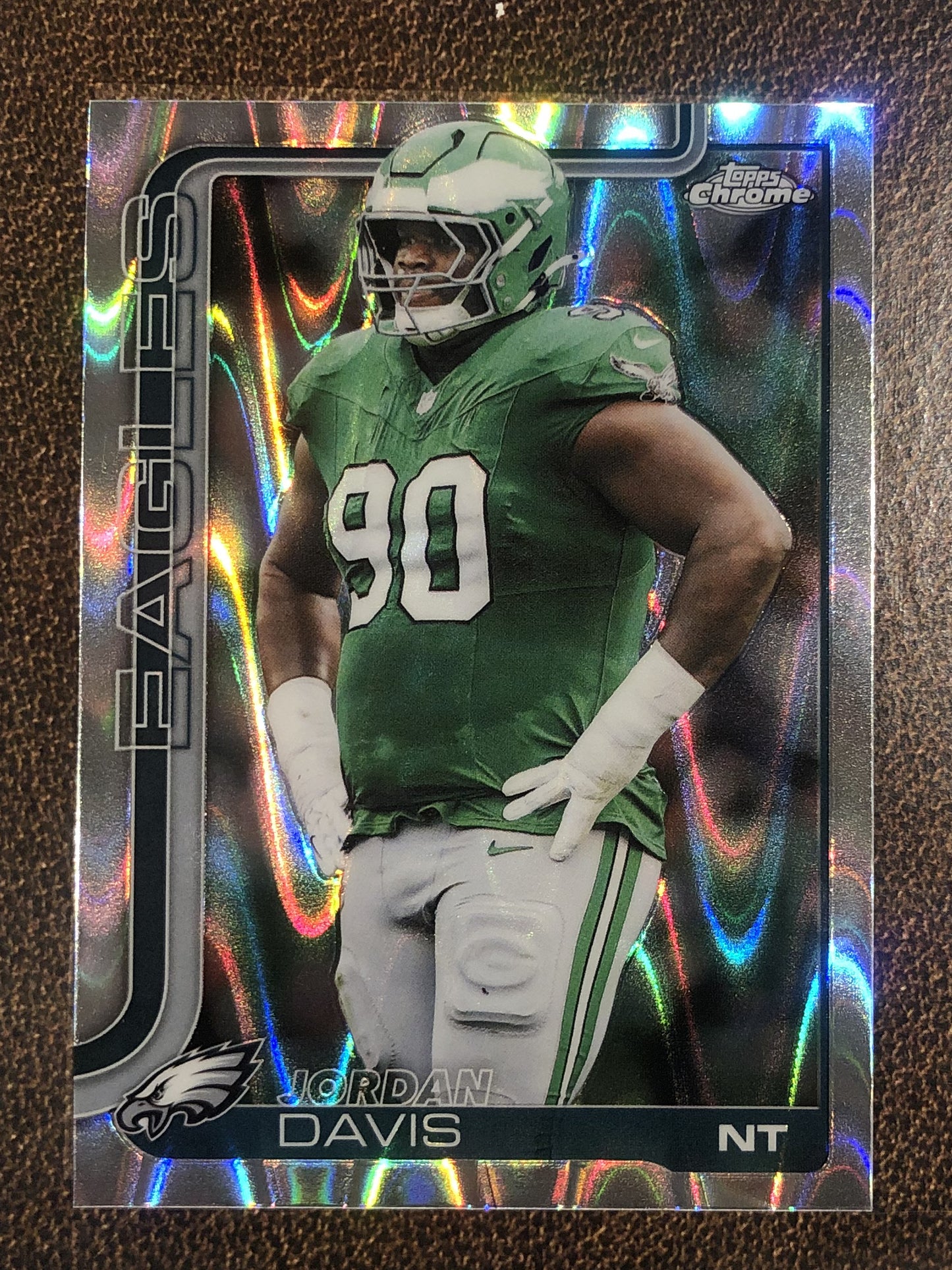 Jordan Davis - 2025 Topps Chrome - Raywave Refractor - Eagles