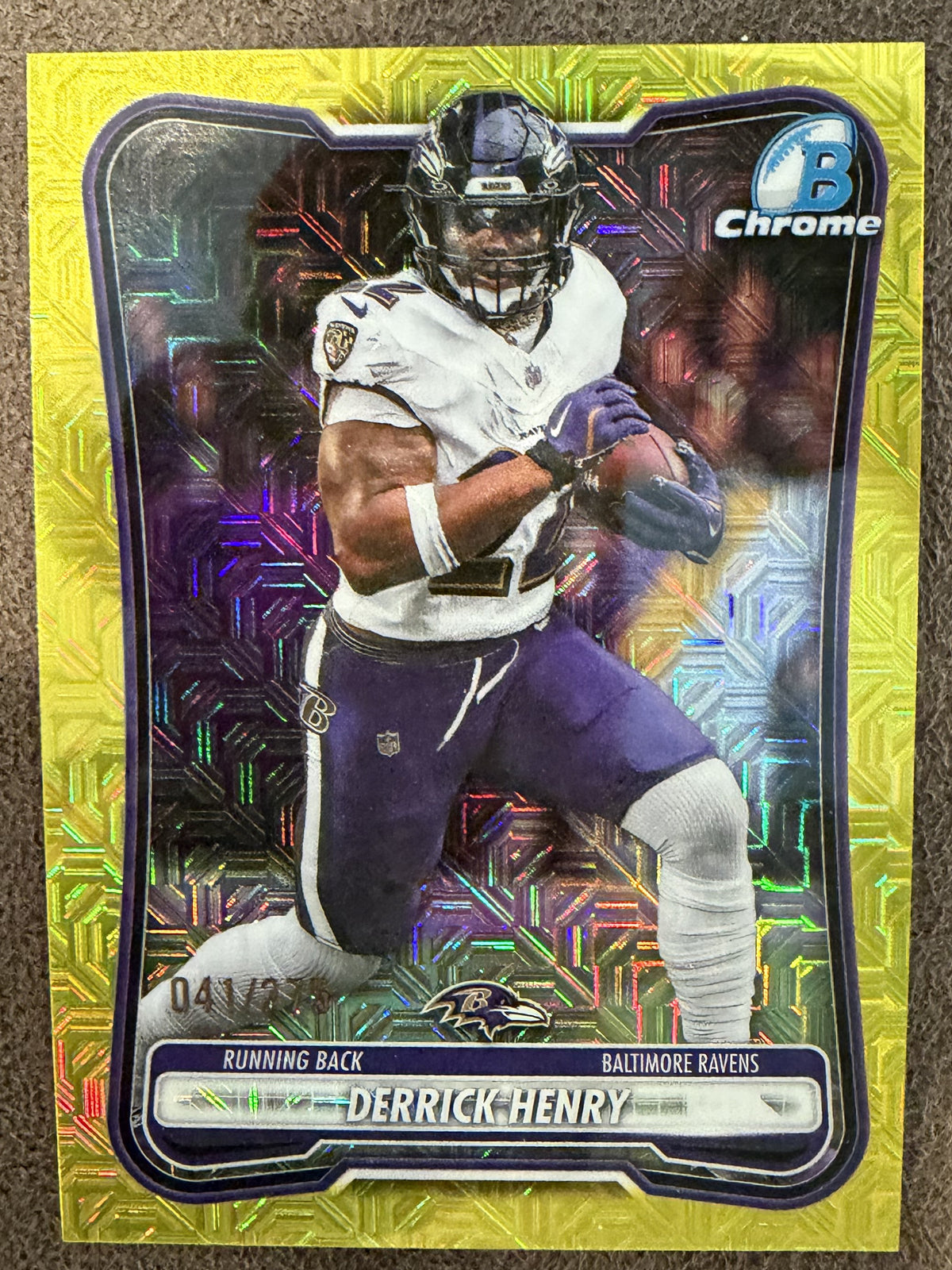 Derrick Henry - 2026 Bowman Chrome - YELLOW MOJO /275 - Ravens