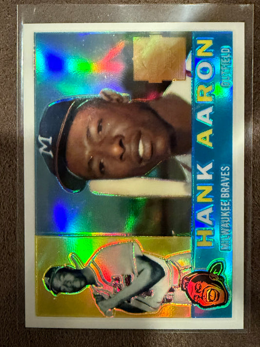 Hank Aaron - 1999 Topps Series 2 - Reprint Refractor - Braves