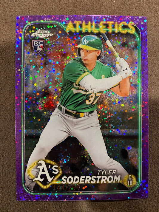 Tyler Soderstrom - 2024 Topps Chrome - Purple Speckle /299 - Athletics