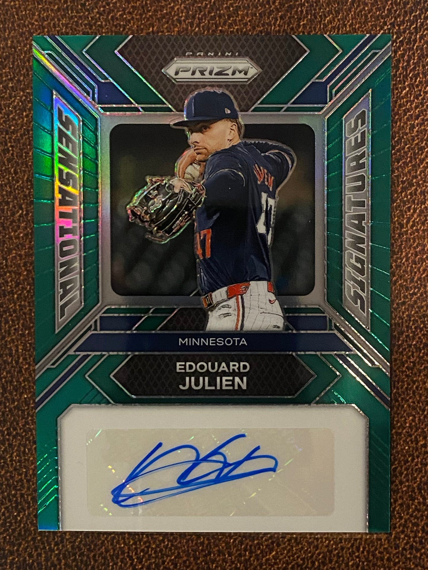 Edouard Julien - 2024 Panini Prizm - Green Sensational Signature AUTO - Twins