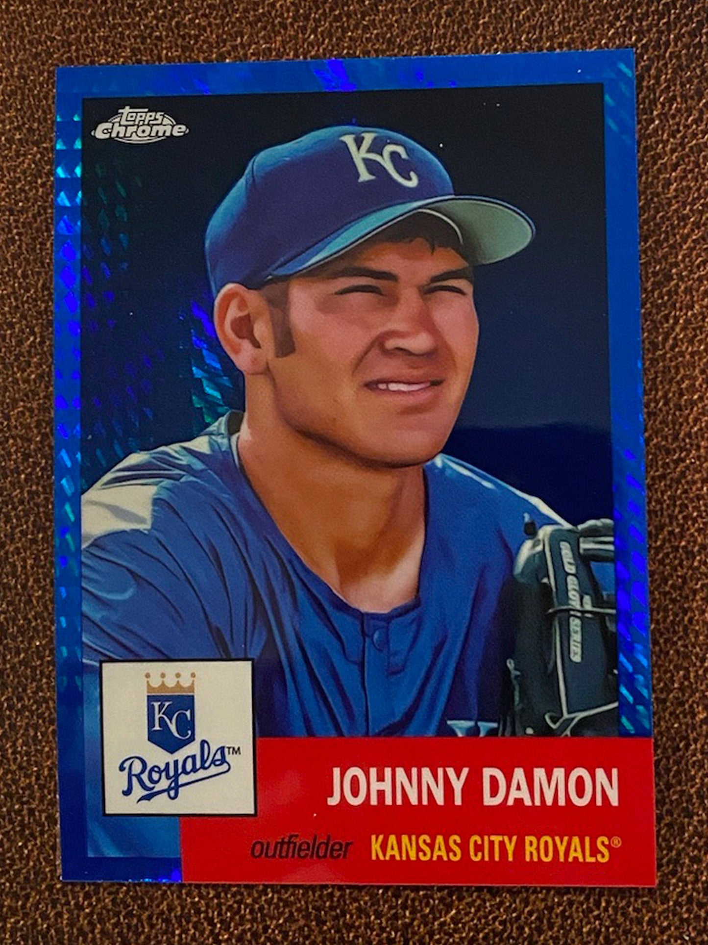 Johnny Damon - 2022 Topps Chrome Platinum Anniversary - Blue Prism - Royals