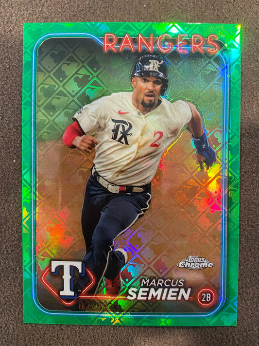 Marcus Semien - 2024 Topps Chrome - Logofractor GREEN /99 - Rangers
