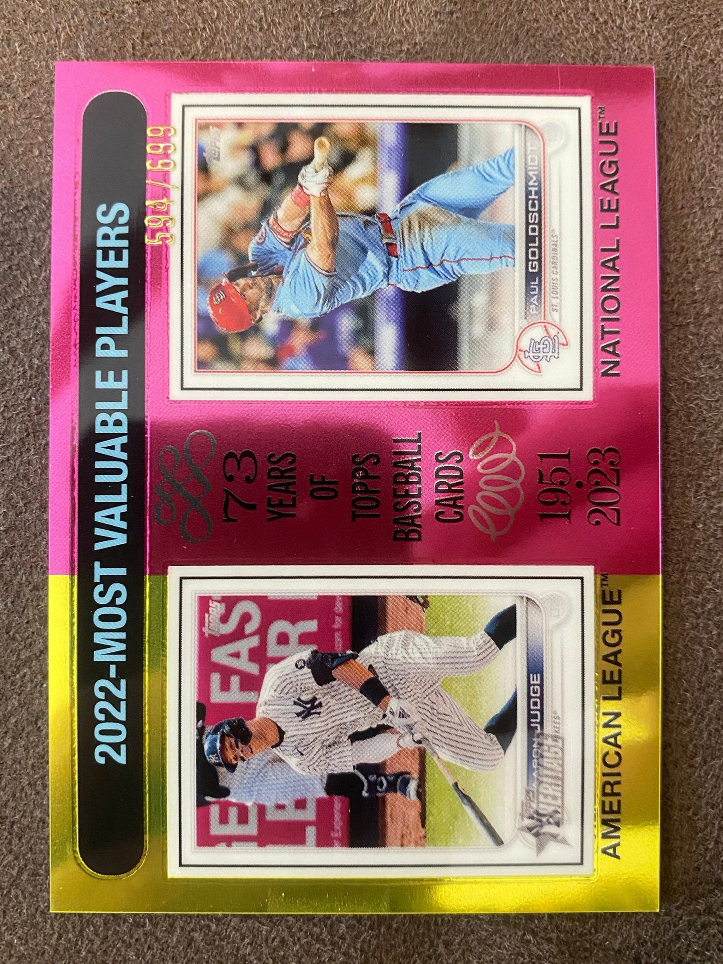 Paul Goldschmidt / Aaron Judge - 2024 Topps Heritage High Number - Chrome /699 - Cardinals