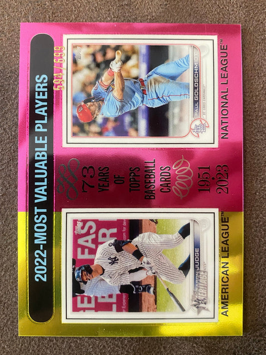 Paul Goldschmidt / Aaron Judge - 2024 Topps Heritage High Number - Chrome /699 - Cardinals